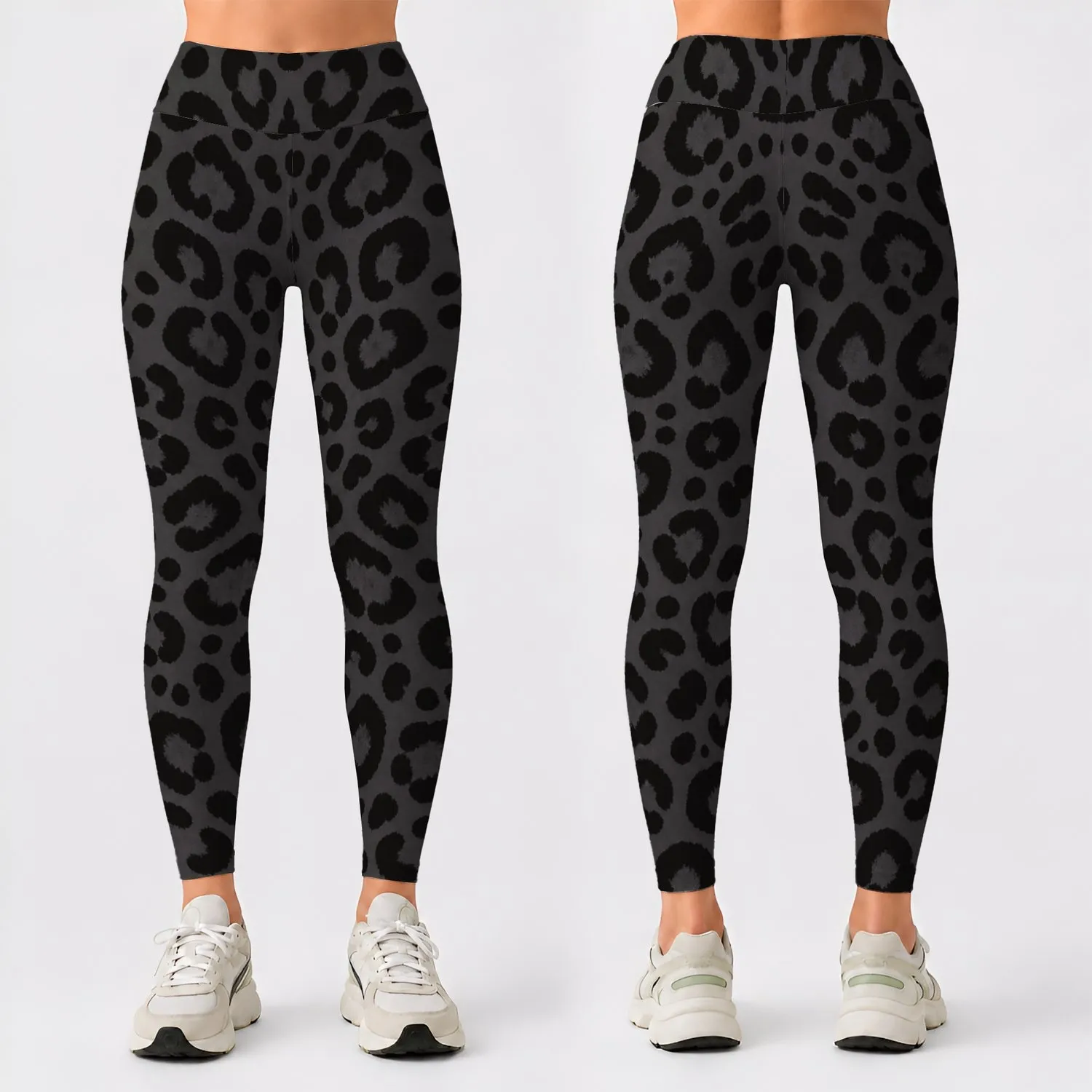 Charcoal Leopard Spots for Studio Yoga, Running, and Everyday Training for Women Leggings - 1