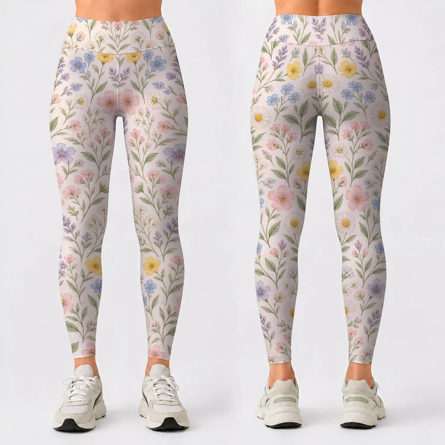 Pastel Wildflowers for Yoga, Pilates, and Everyday Outings for Women Leggings - 1