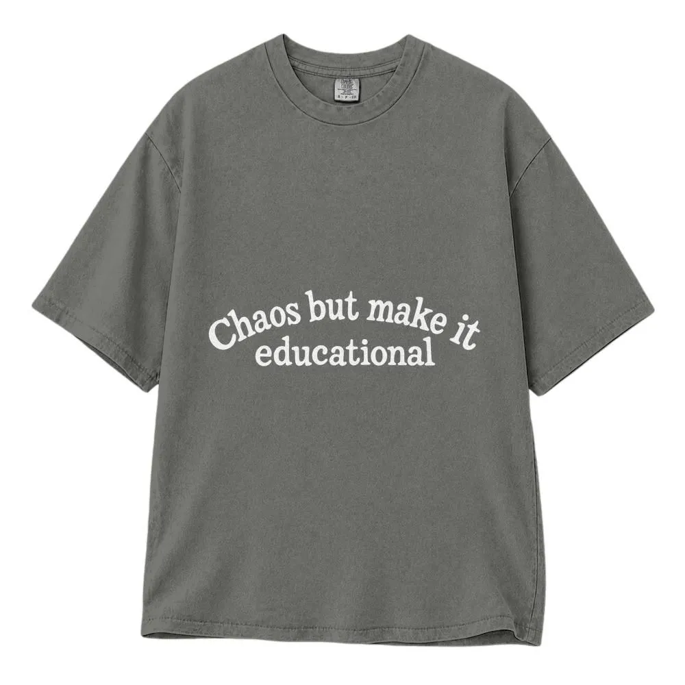 Chaos But Make It Educational Black School Shirt, Funny Teacher Gift, Back to School Style, Tee Hoodie Sweatshirt - 1