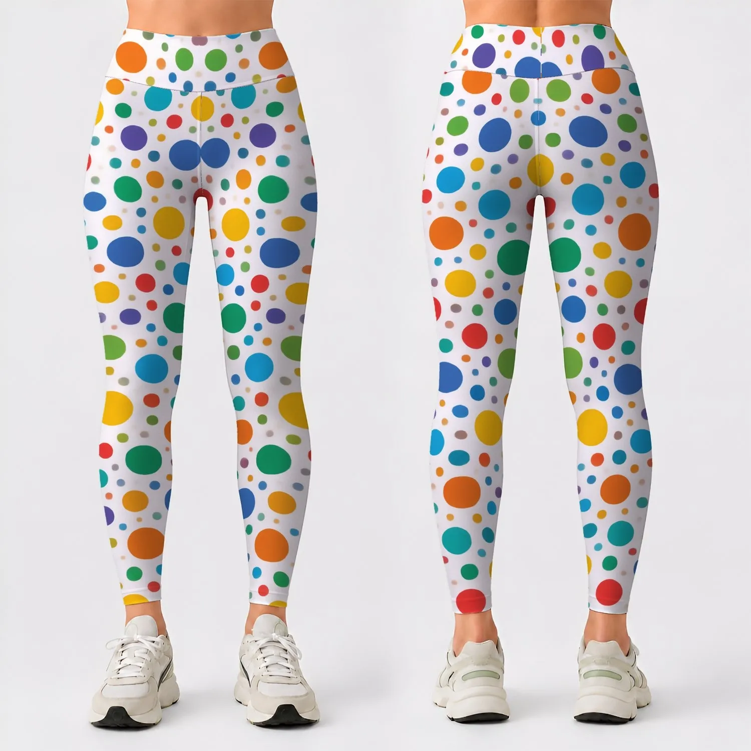 Colorful Polka Dots for Yoga, Pilates, Commuting, and Everyday Wear Leggings - 1