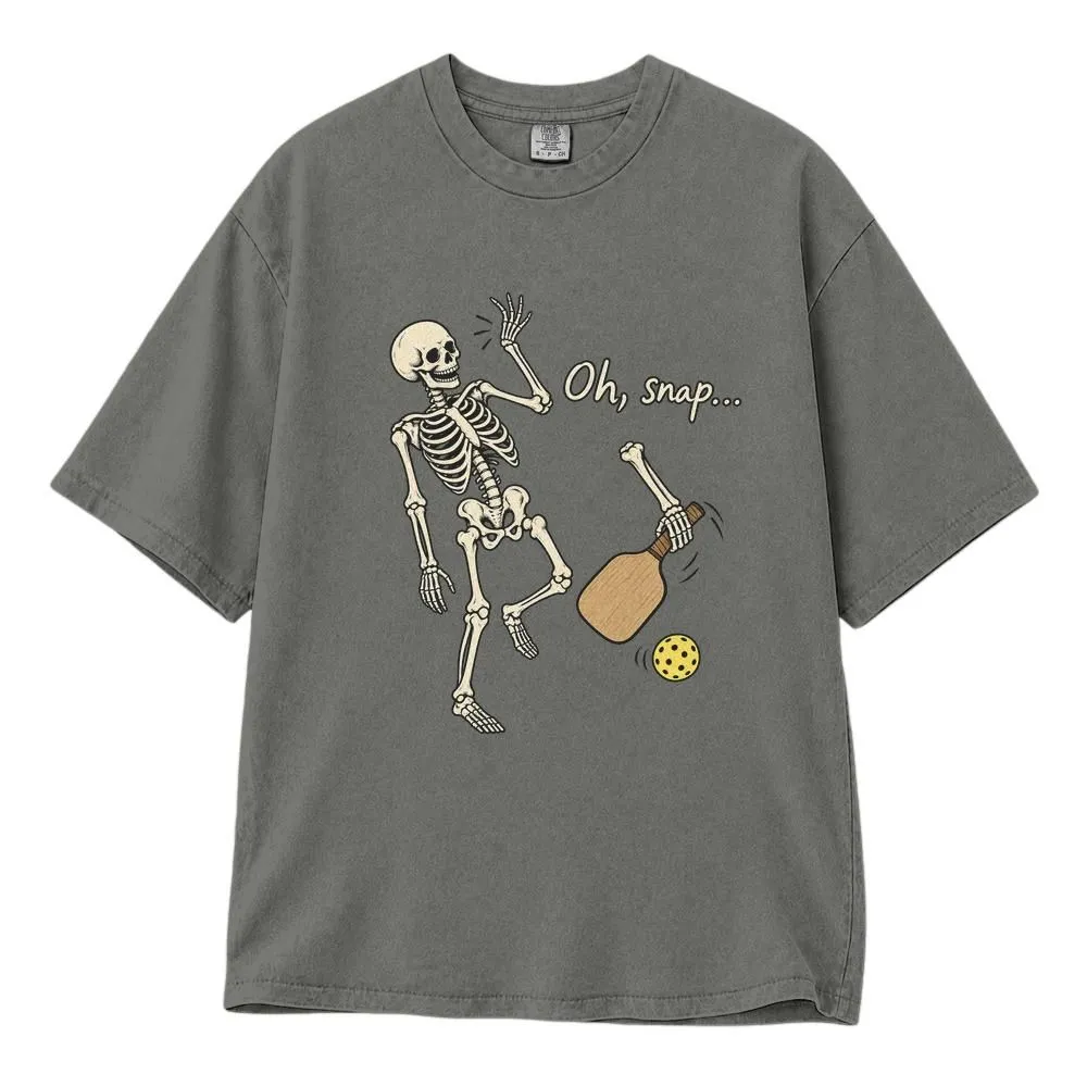 Pickleball Skeleton Shirt, Funny Oh Snap Design for Players, Halloween Gift, Tee Hoodie Sweatshirt - 1