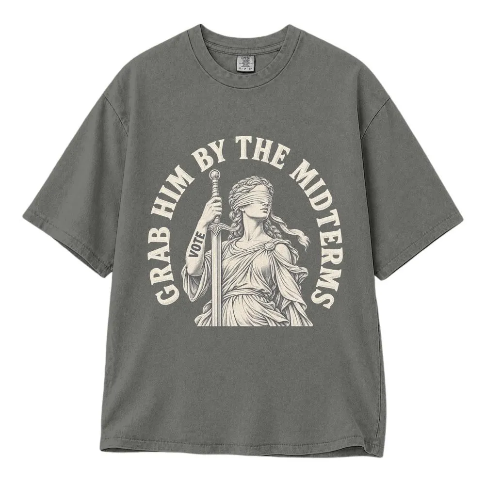 Grab Him by the Midterms Shirt, Anti-Trump Pro-Democracy Voter Design, Femme Style Tee, Hoodie, Sweatshirt - 1