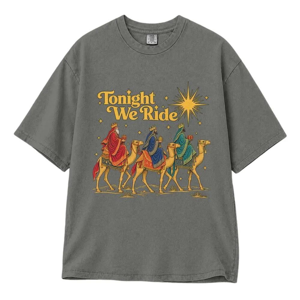 Three Wise Men Christmas Shirt, Tonight We Ride Christian Xmas Shirt, Retro Faith Gift, Tee Hoodie Sweatshirt - 1