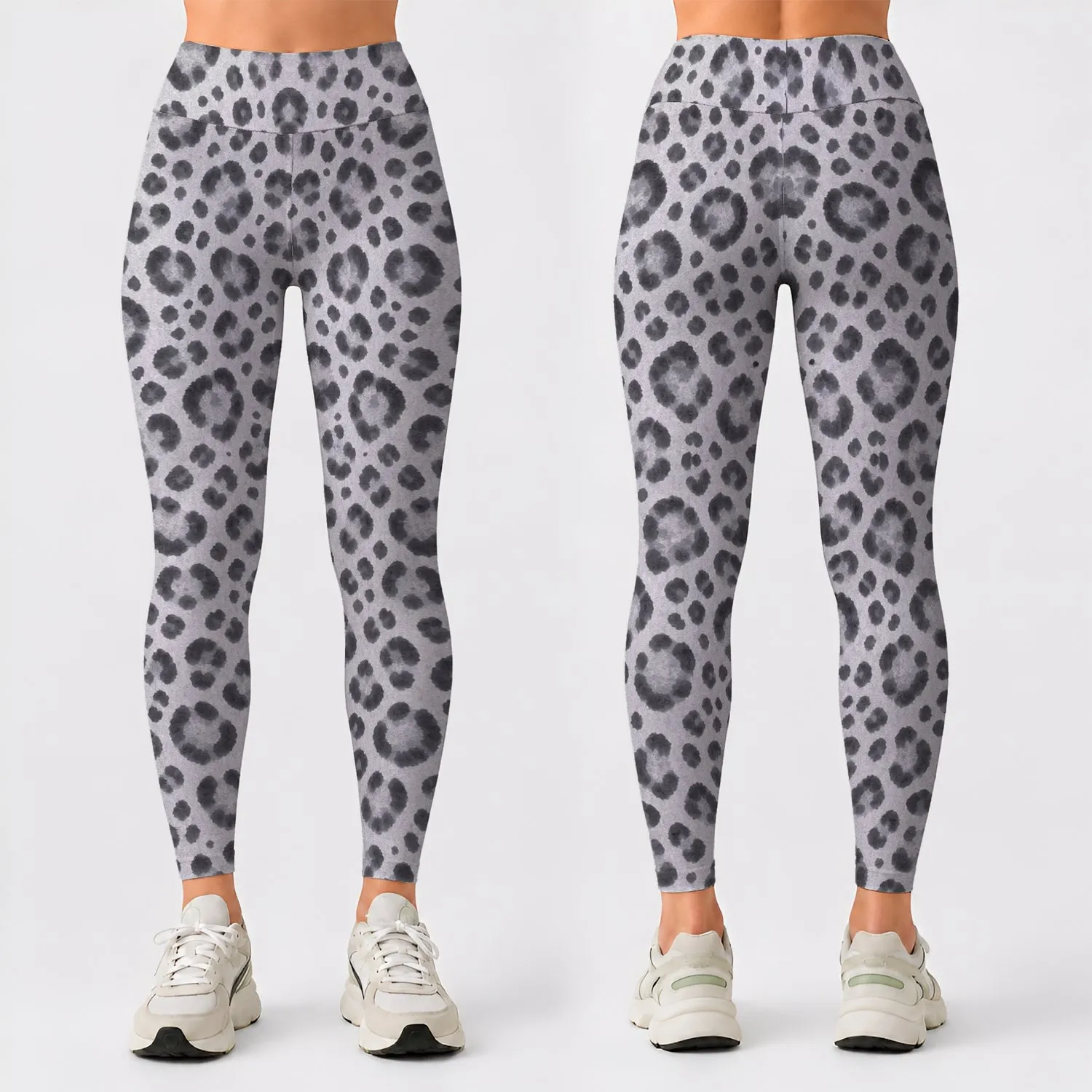 Soft Gray Leopard Spots for Yoga, Pilates and Everyday Activewear Style for Women Leggings - 1