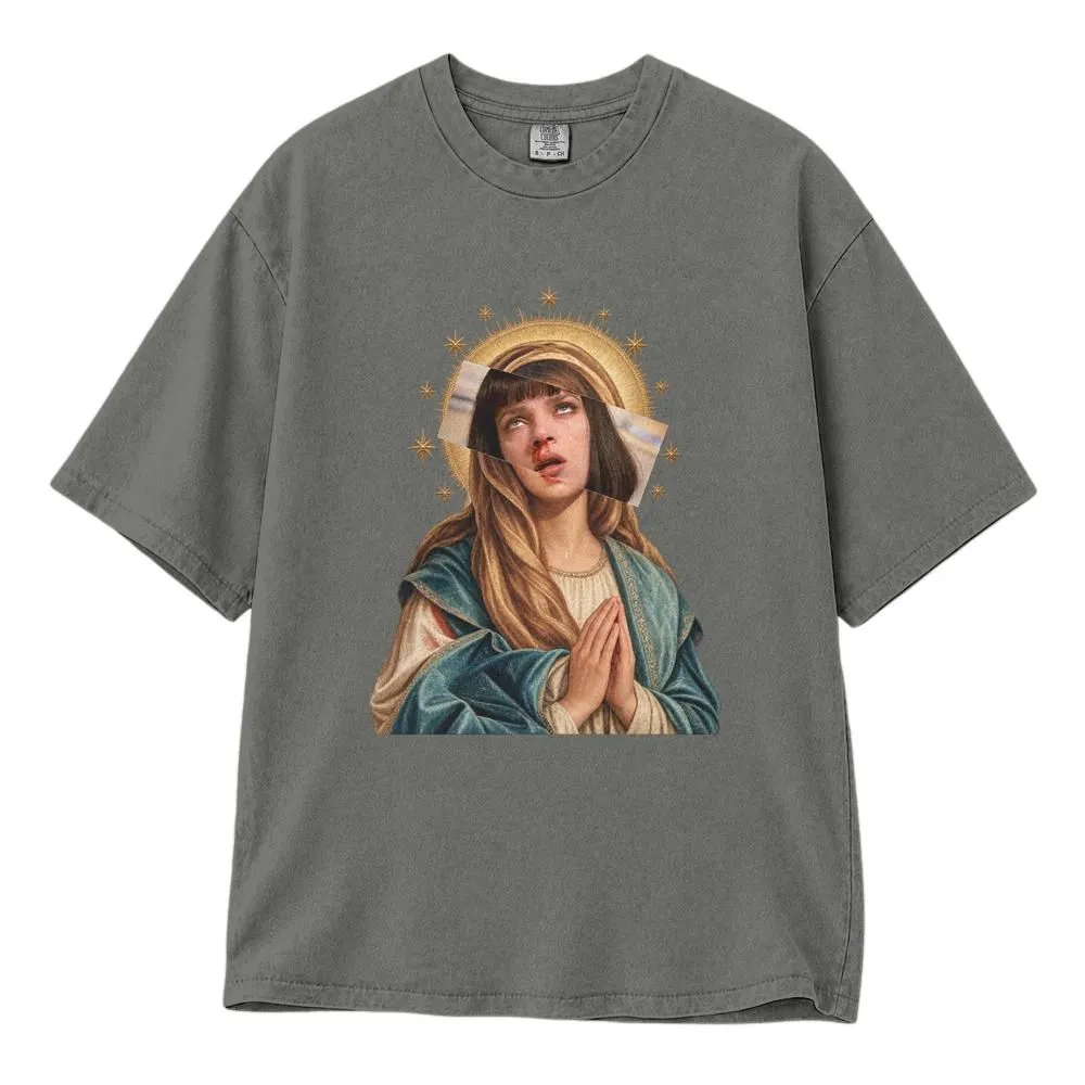Mia Wallace Virgin Mary Shirt, Pulp Fiction Inspired Pop Culture Art Tee, Hoodie, Sweatshirt - 1