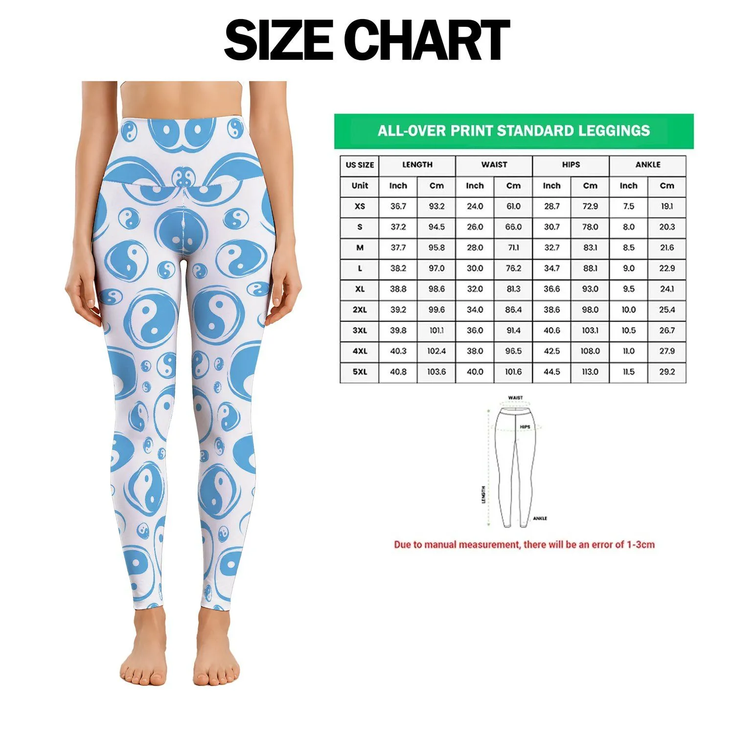 Sky Blue Balance Medallions for Yoga, Pilates, and Everyday Activewear Leggings - 1