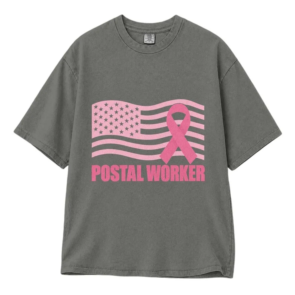 Postal Worker Breast Cancer Shirt, Pink Ribbon Awareness Design for Supporters and Survivors, Tee, Hoodie, Sweatshirt - 1