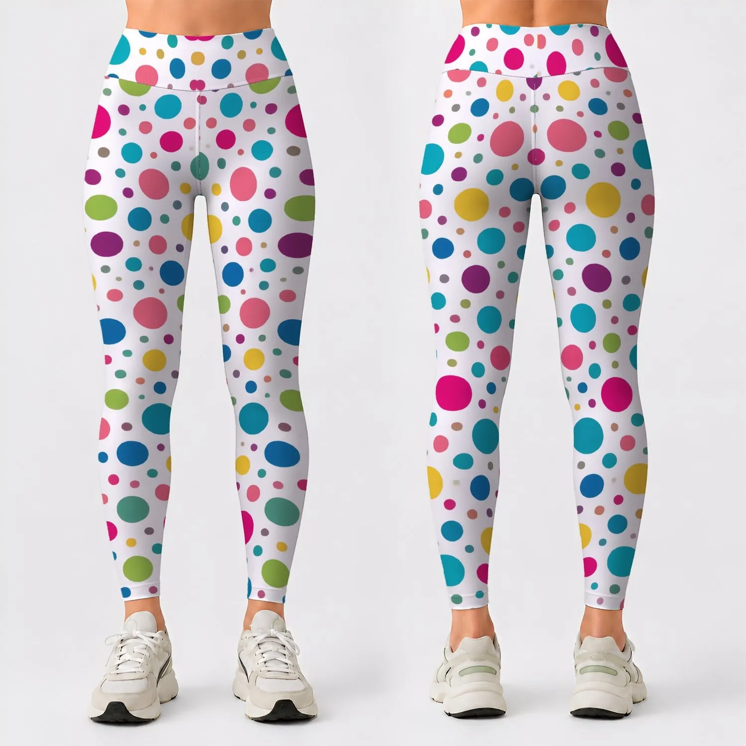 Colorful Polka Dot Motifs for Yoga, Pilates, and Everyday Activewear Style for Women Leggings - 1