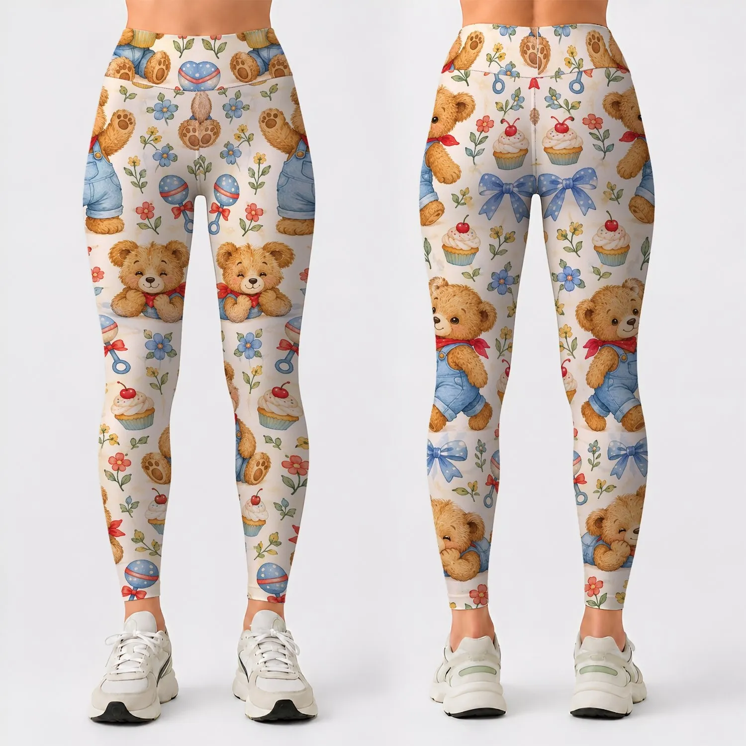 Sweet Teddy Bears and Tiny Treats for Cozy Yoga, Pilates and Everyday Adventures for Her Leggings - 1