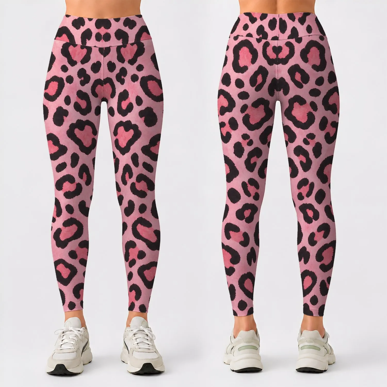Blush Pink Leopard Spots for Yoga, Pilates and Everyday City Style Leggings - 1