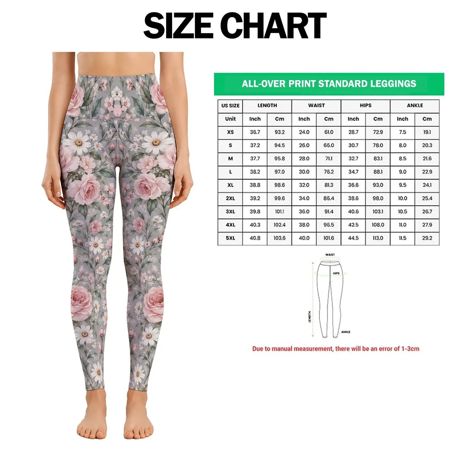 Soft Pink Rose And Daisy Blooms For Studio Workouts And Everyday Activewear For Women Leggings - 1