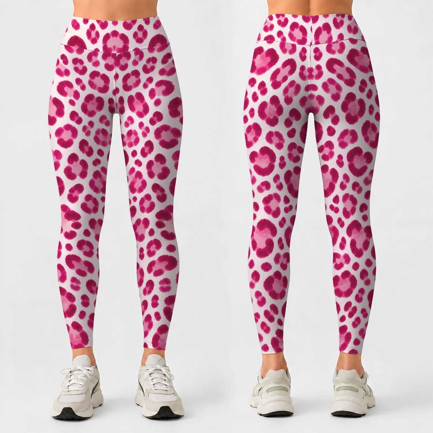 Pink Leopard Spots for Cozy Winter Lounging and Cold-Weather Layering Style for Women Leggings - 1