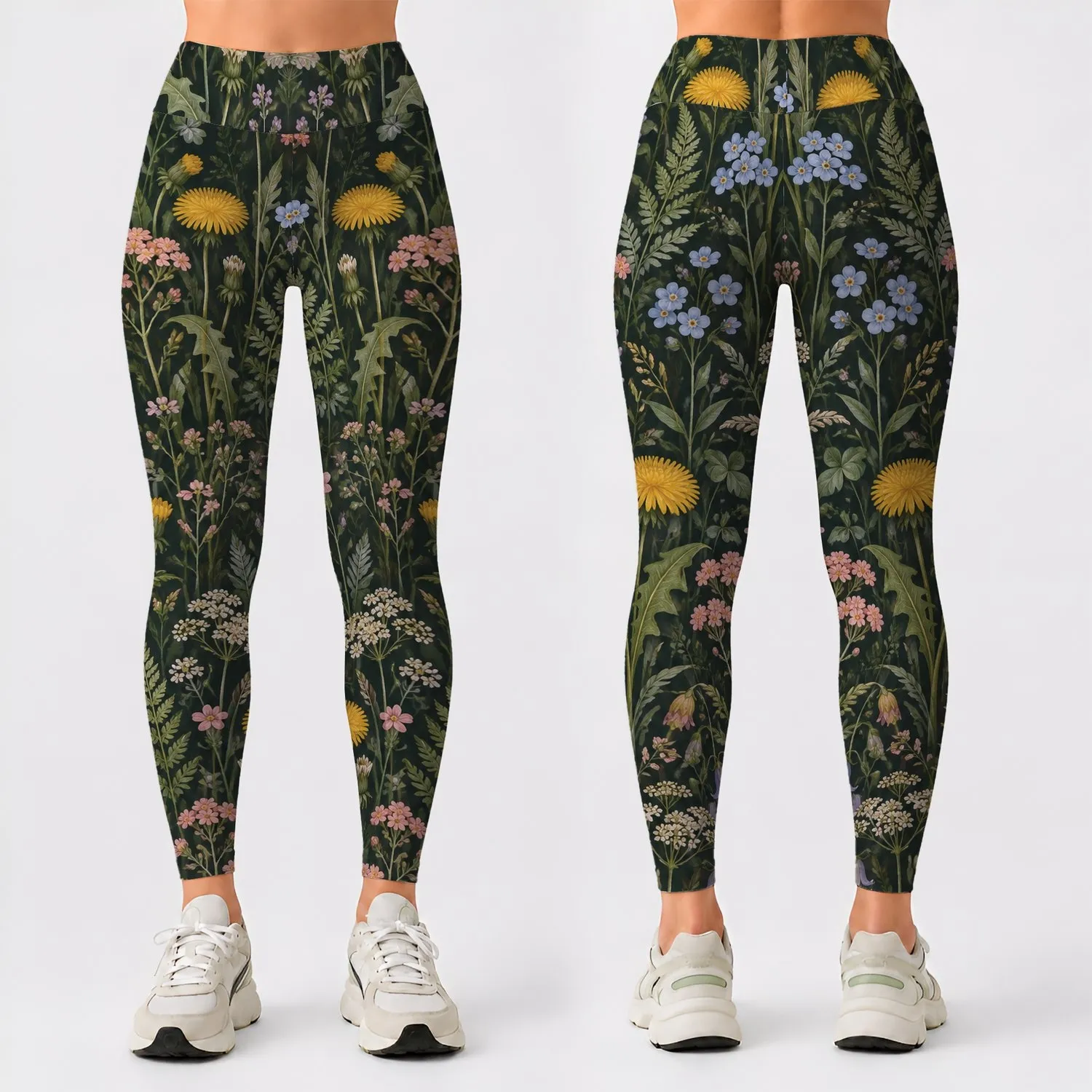 Wildflower Meadow Blooms for Yoga, Running and Everyday Outdoor Wellness for Active Women Leggings - 1