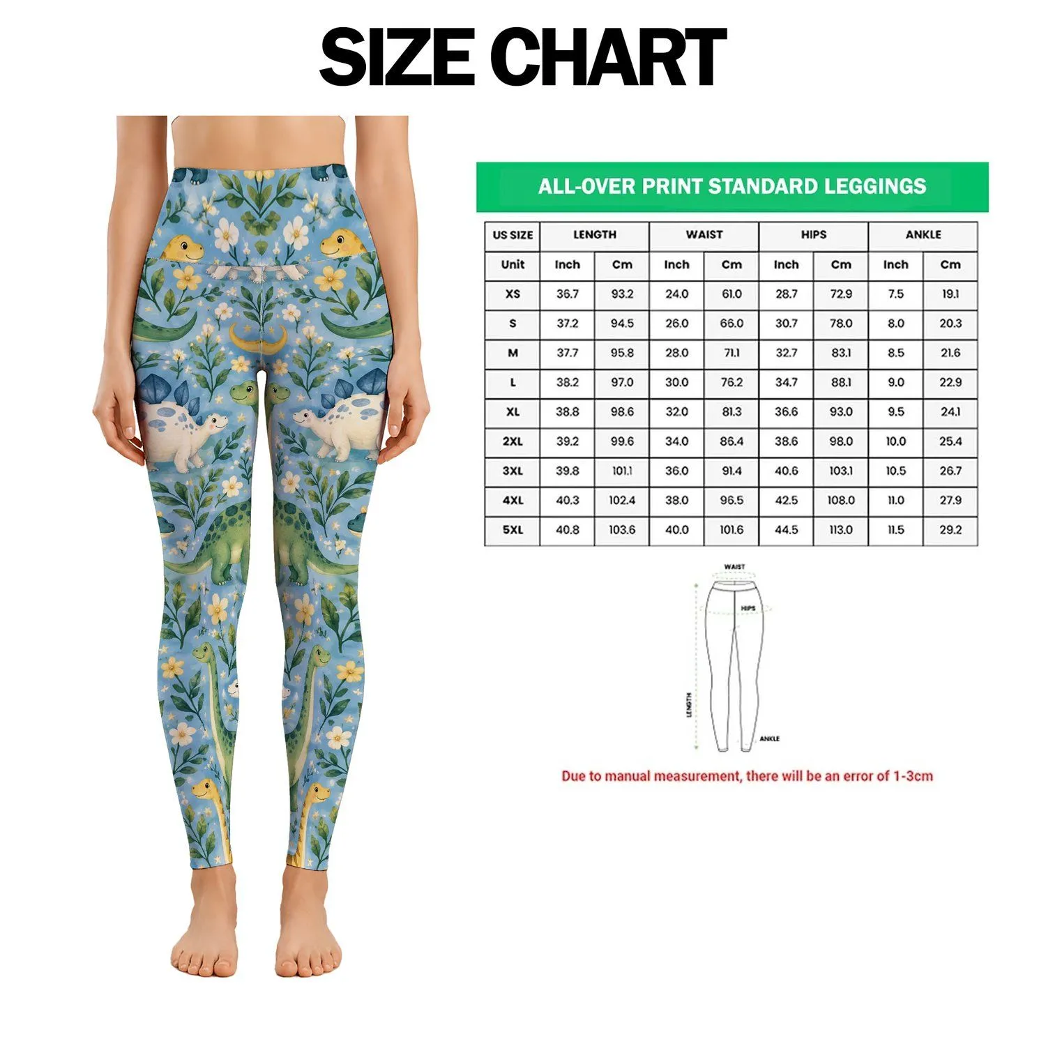 Cute Pastel Dinosaur Motifs for Yoga, Pilates and Everyday Activewear Enthusiasts Leggings - 1