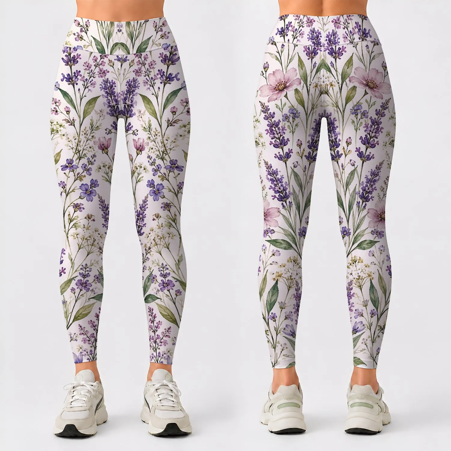 Lavender Wildflowers for Yoga, Pilates, Commutes and Weekend Strolls Leggings - 1