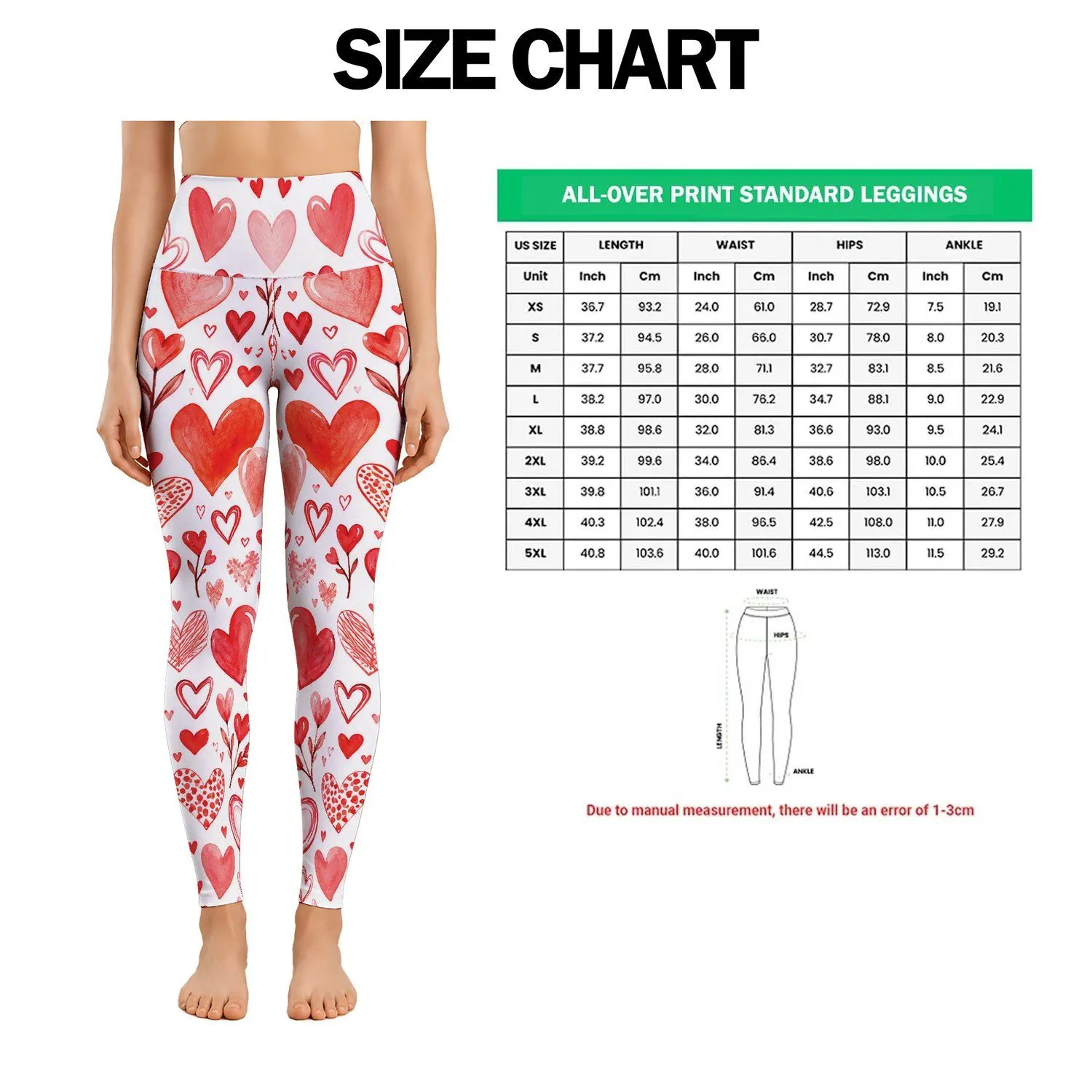 Coral Heart Motifs for Yoga, Pilates and Everyday Outings for Women Leggings - 1