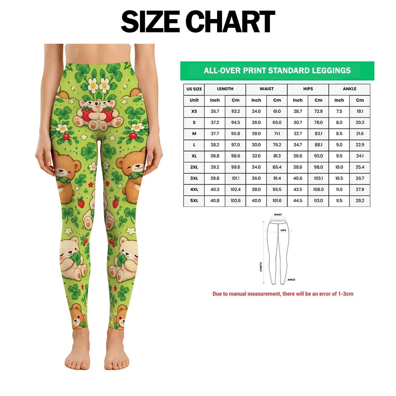 Kawaii Teddy Bears and Stars for Yoga, Pilates, and Everyday Adventures Leggings - 1