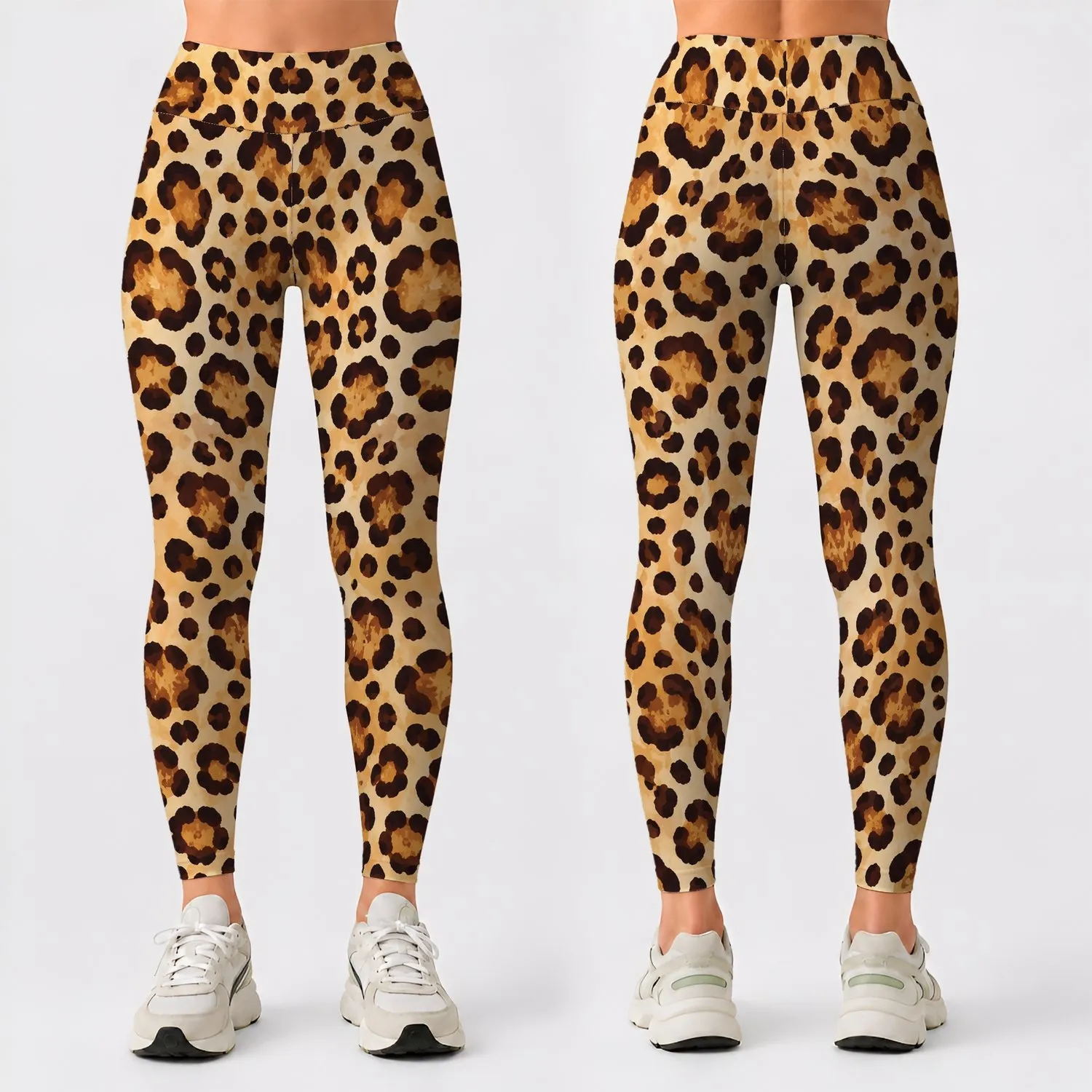 Classic Leopard Rosettes For Yoga, Pilates, Commuting And Everyday Style Leggings - 1