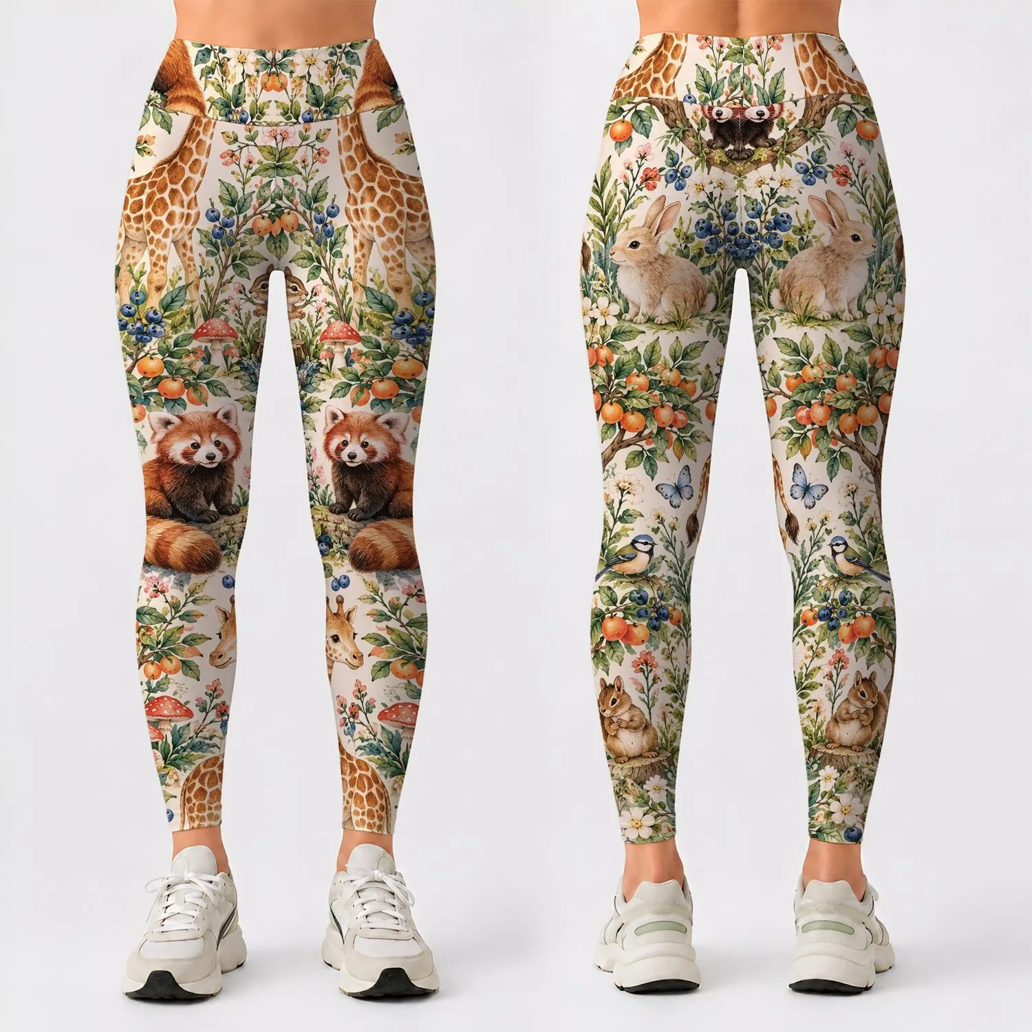 Whimsical Woodland Animals for Yoga, Pilates, Travel and Everyday Nature-Loving Style Leggings - 1