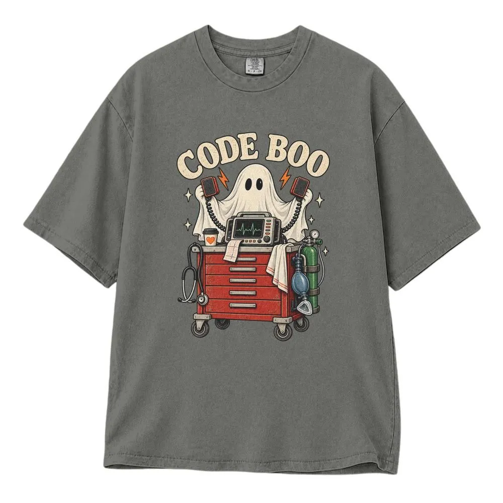 Code Boo Halloween Nurse Shirt Jacket Shirt for Healthcare Workers, Spooky Vintage Medical Graphic Tee, Hoodie, Sweatshirt - 1