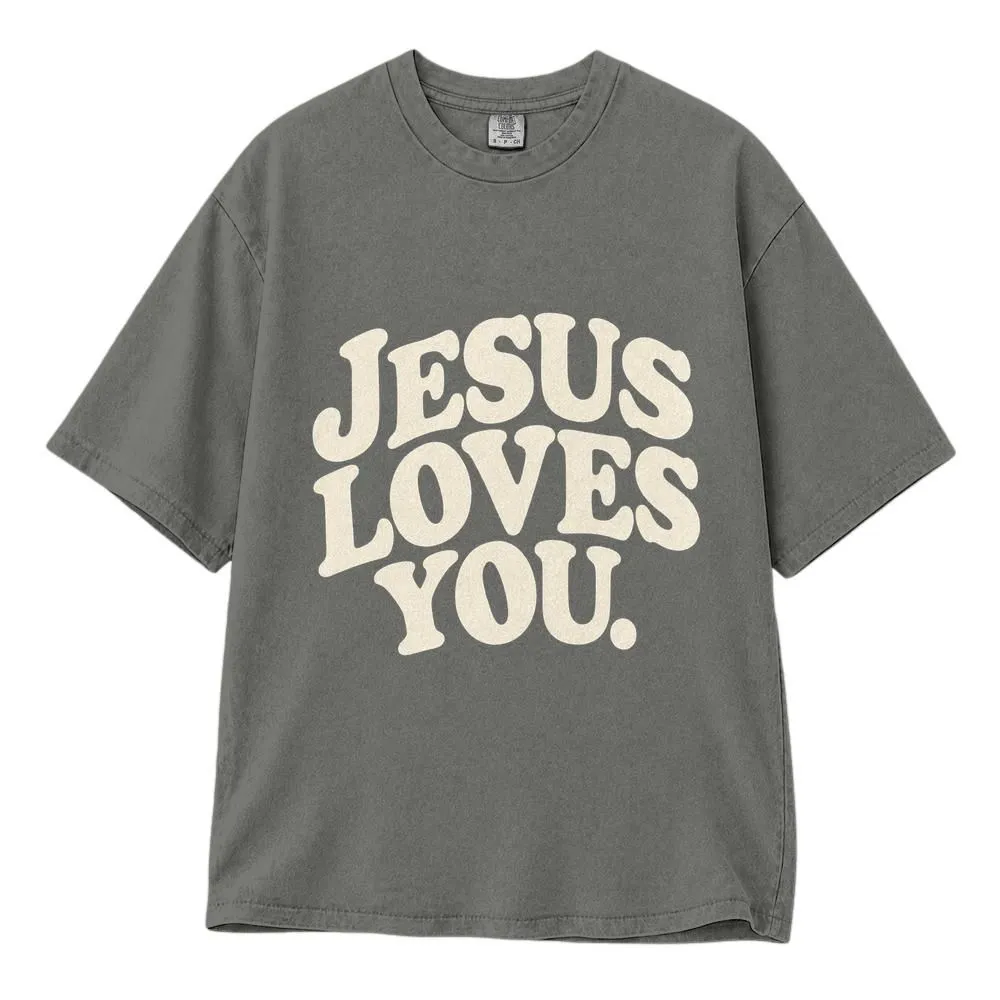 Jesus Loves You Camo Shirt, Christian Faith Graphic for Her, Vintage Religious Style, Tee Hoodie Sweatshirt - 1