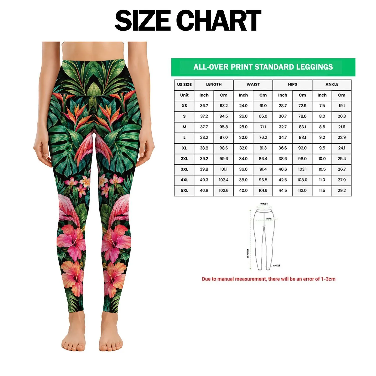 Tropical Flamingos and Palm Leaves for Beach Days, Island Travel, and Summer Getaways Leggings - 1