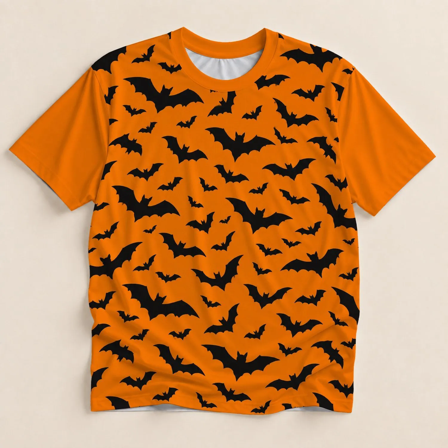 Black Bat Silhouettes for Halloween Parties and Spooky Autumn Celebrations All-over Print Unisex T-shirt - 1