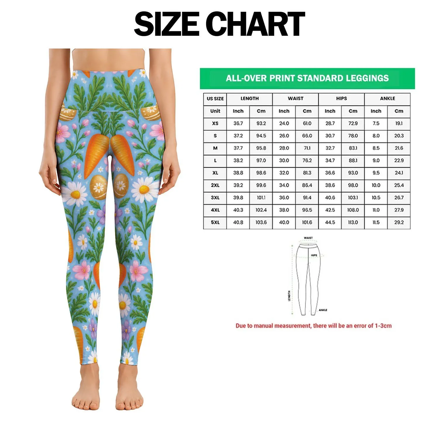 Easter Carrots and Spring Flowers for Cheerful Holiday Gatherings and Seasonal Celebrations Leggings - 1