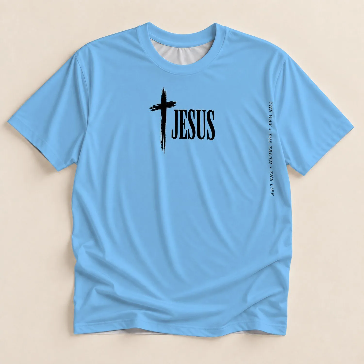 Christian Cross and Jesus Faith Message for Worship, Travel and Everyday Wear All-over Print Unisex T-shirt - 1