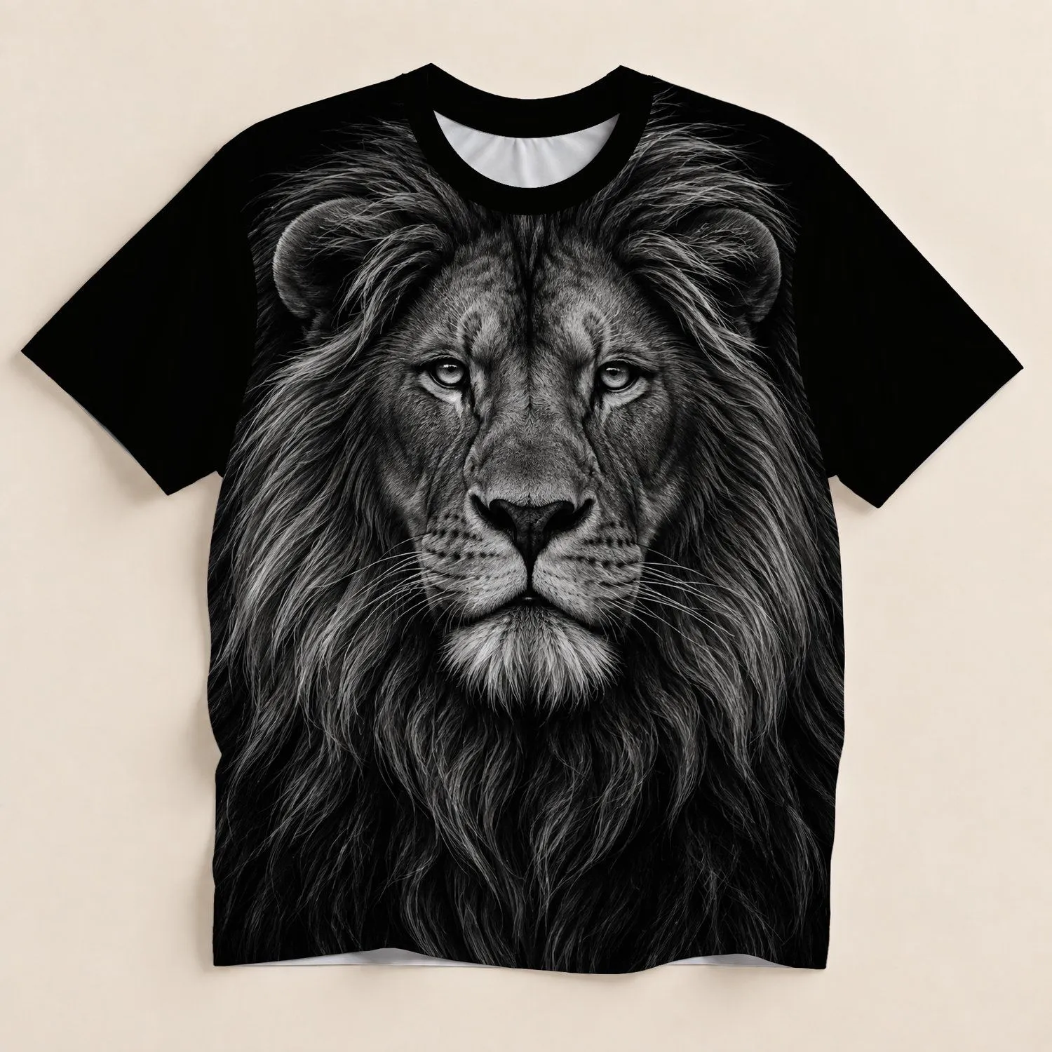 Monochrome Lion Portrait for Refined Everyday Style and Bold Casual Wear for Men All-over Print Unisex T-shirt - 1