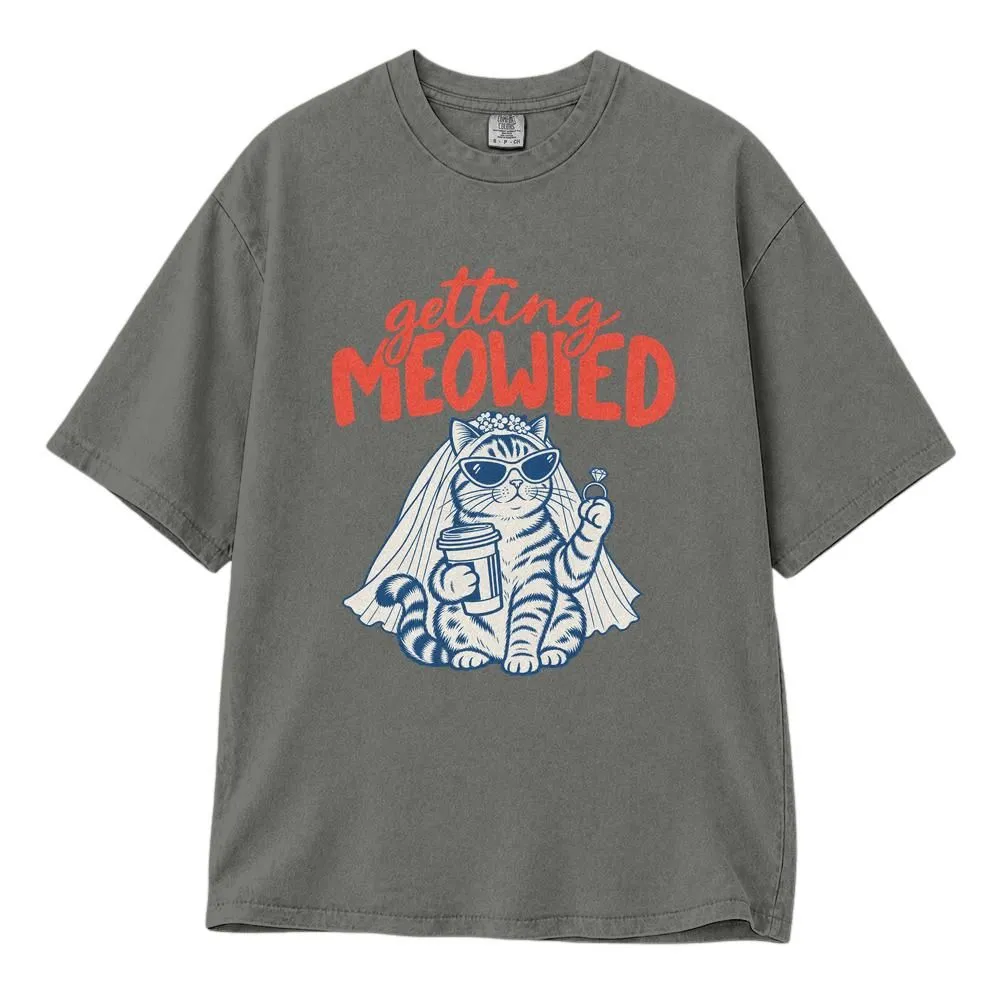 Getting Meowied Cat Wedding Gift Shirt, Funny Cat Bride Design for Bachelorette or Bridal Shower, Tee, Hoodie, Sweatshirt - 1