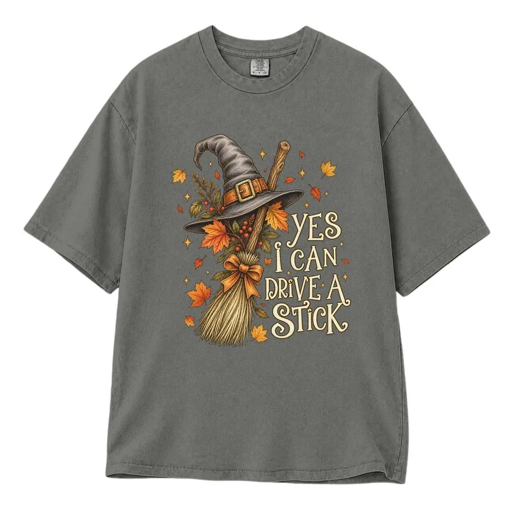Funny Halloween Witch Shirt, Yes I Can Drive a Stick, Witchy Gift for Women, Tee, Hoodie, Sweatshirt - 1
