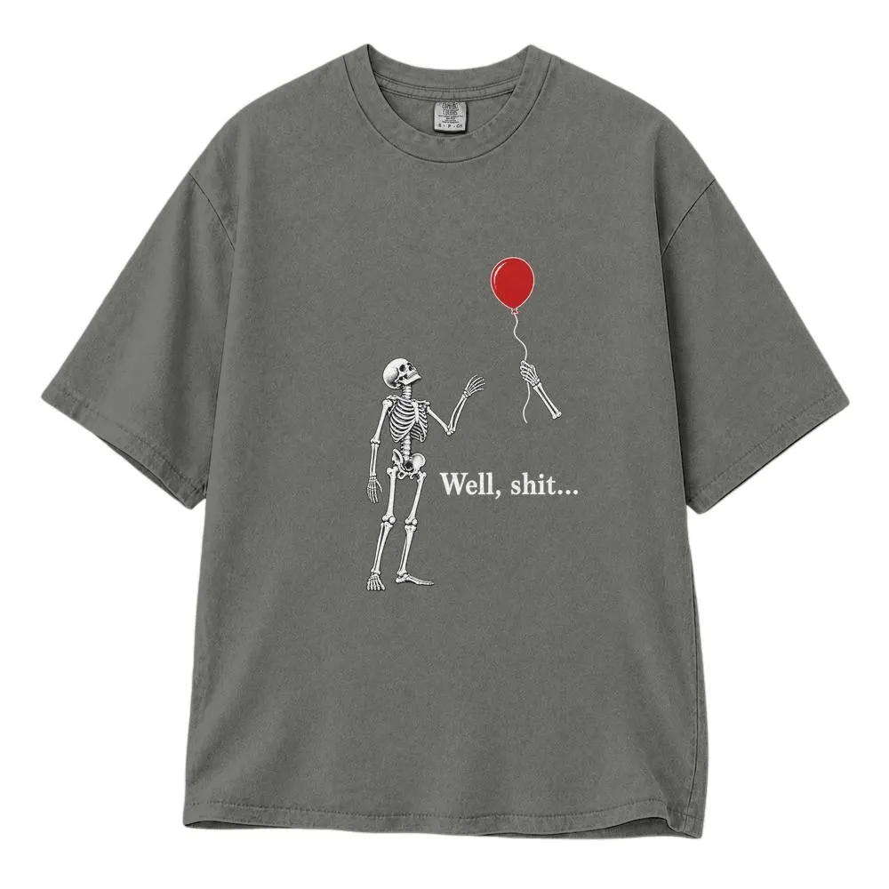 Skeleton Balloon Shirt, Funny Halloween Spooky Season Shirt, Dry Humor Tee, Hoodie, Sweatshirt - 1