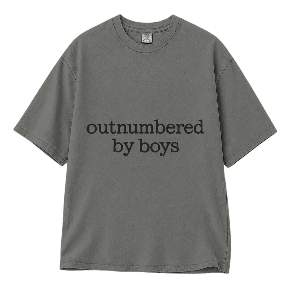 Outnumbered by Boys Mama Shirt, Funny Boy Mom Gift, Casual Motherhood Tee, Hoodie, Sweatshirt - 1