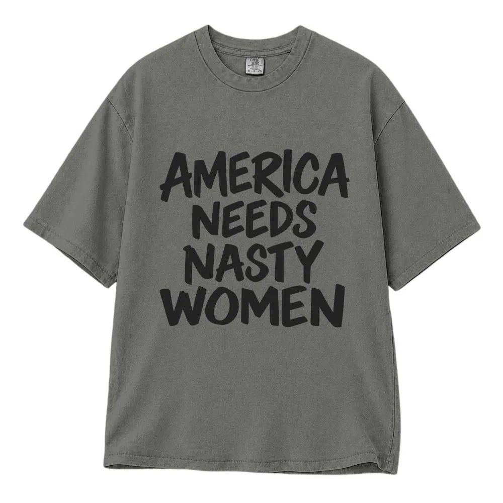 Nasty Women America Needs Shirt, Feminist Protest Statement for Women, Minimalist Style, Tee, Hoodie, Sweatshirt - 1