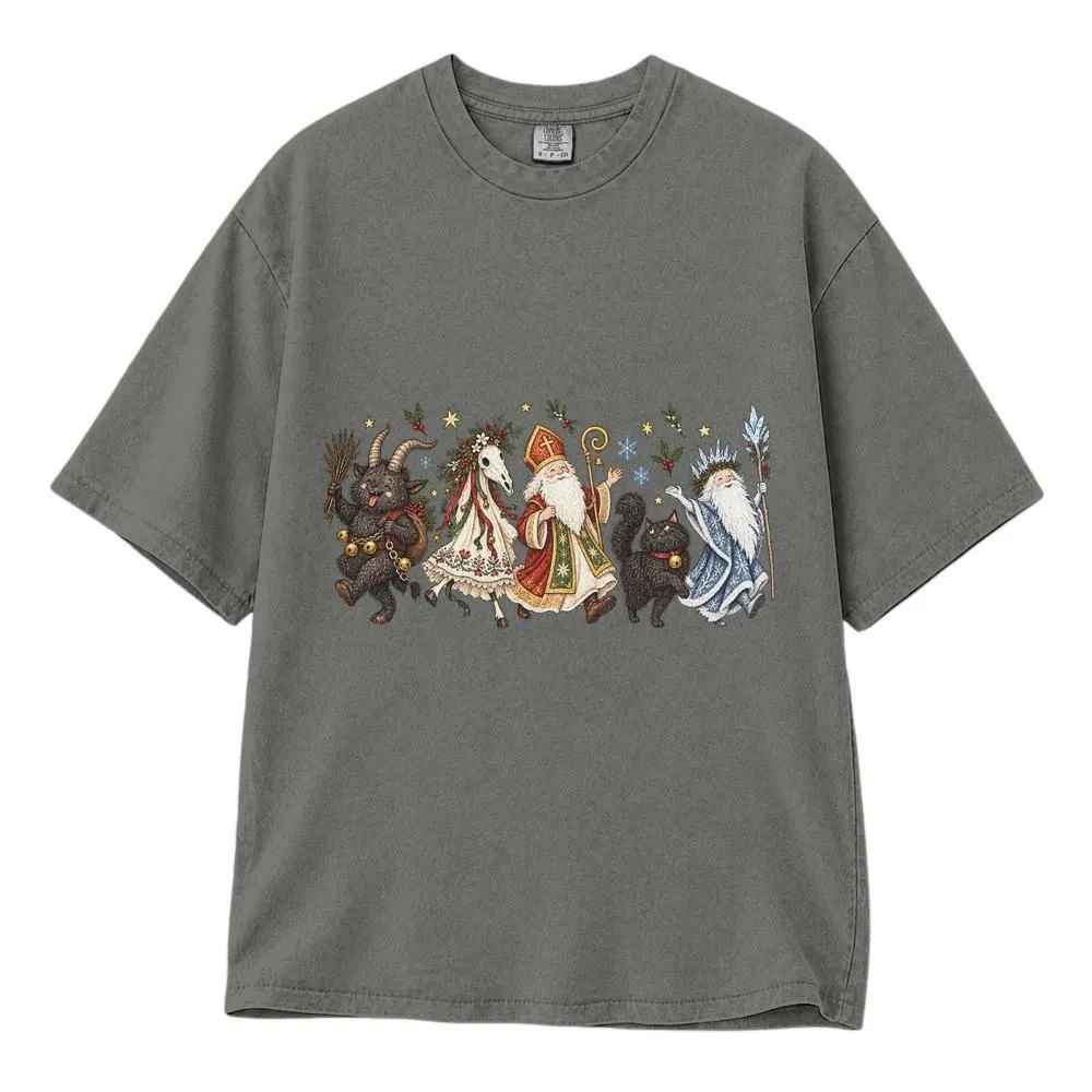 Christmas Folklore Shirt, Krampus and Yule Cat Christmas Shirt, Witchy Gothic Holiday Tee, Hoodie, Sweatshirt - 1