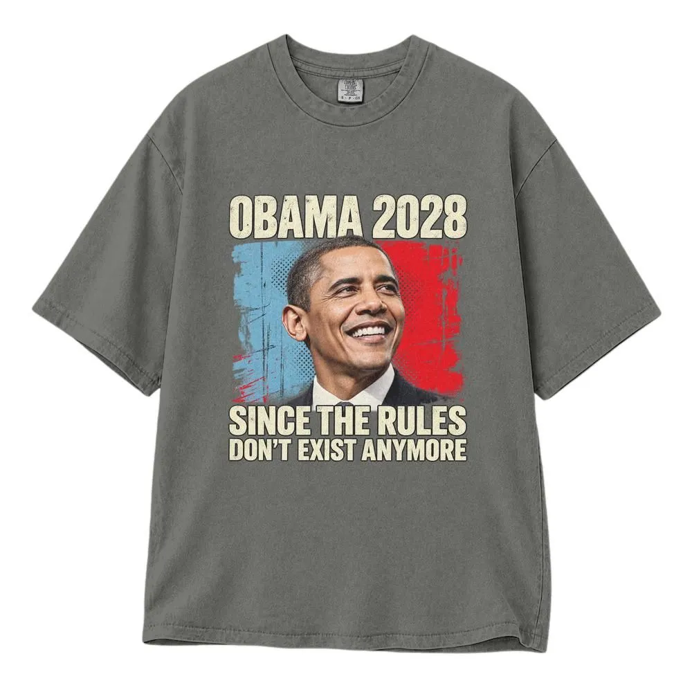 Obama 2028 Political Humor Shirt, Since Rules Don't Exist Anymore Retro Parody Tee, Hoodie, Sweatshirt - 1
