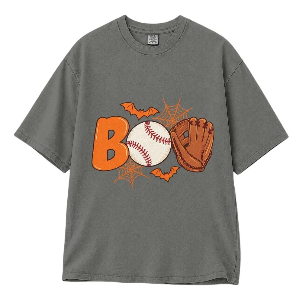 Baseball Halloween Boo Shirt, Boys White Shirt, Trick or Treat Gift, Funny Sports Design, Tee Hoodie Sweatshirt - 1