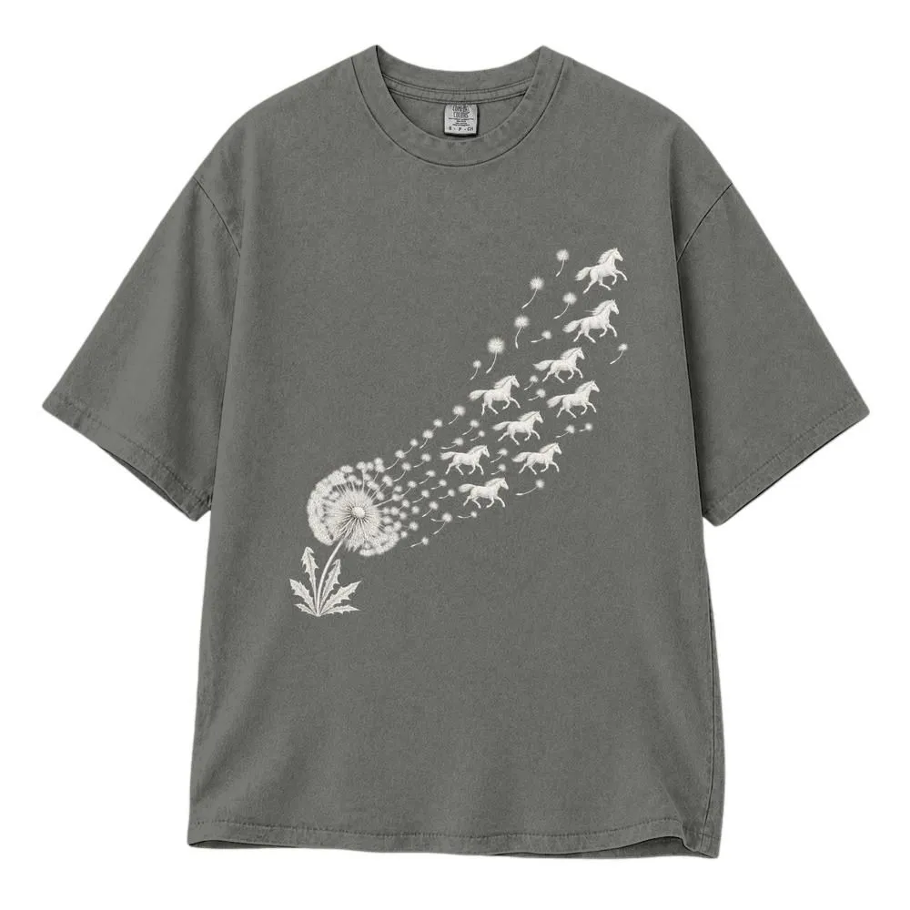 Dandelion Horse Western Shirt, Horse Lover Gift, Dreamy Year of the Horse Tee, Hoodie, Sweatshirt - 1