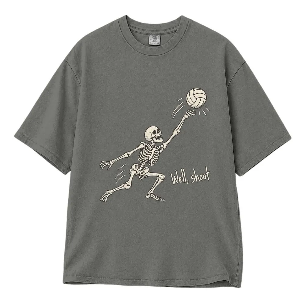 Funny Skeleton Volleyball Shirt, Well Shoot Game Day Gift for Volleyball Moms, Coaches and Fans, Tee, Hoodie, Sweatshirt - 1