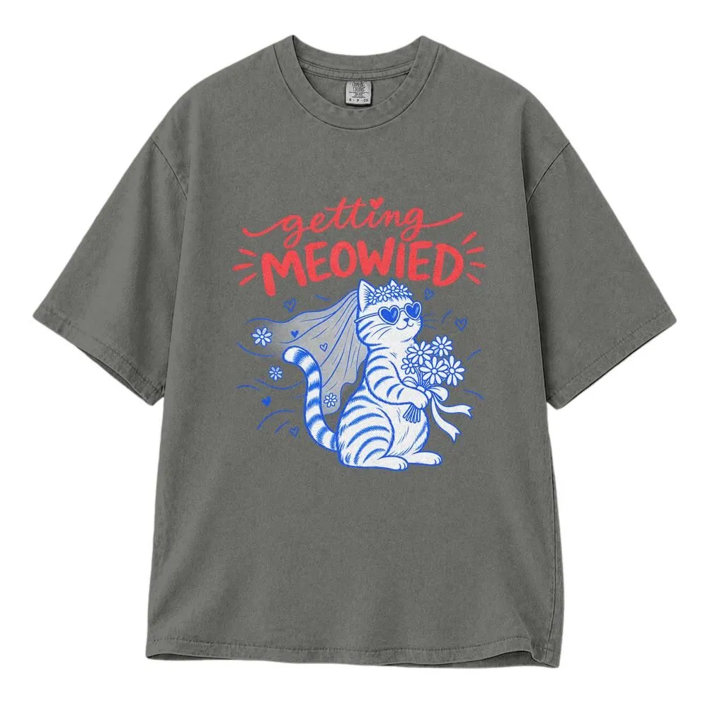 Getting Meowied Cat Bride Shirt, Funny Wedding Gift for Cat Lovers, Bachelorette and Bridal Shower Style, Tee, Hoodie, Sweatshirt - 1