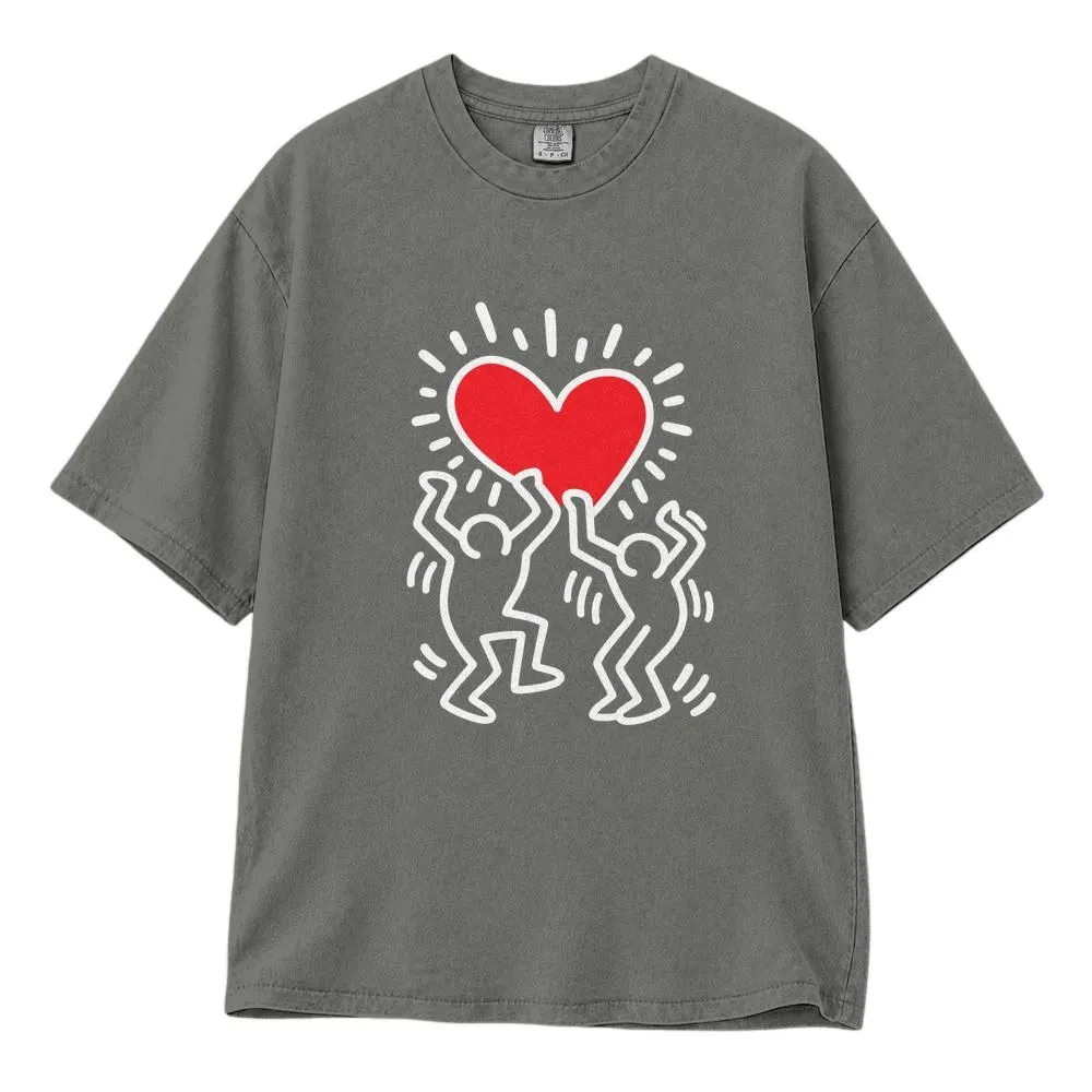 Love Heart Dancing Figures Keith Haring Shirt, Unisex Pop Art Tee, Hoodie, Sweatshirt - 1