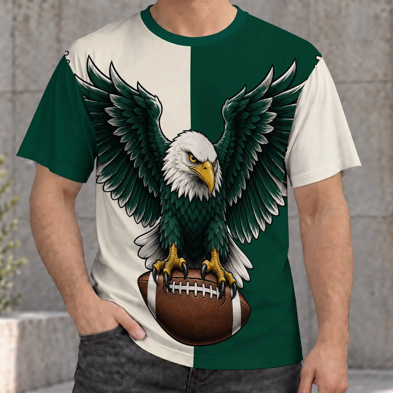 Bald Eagle Gripping Football For Game Day And Football Fans All-over Print Unisex T-shirt - 1