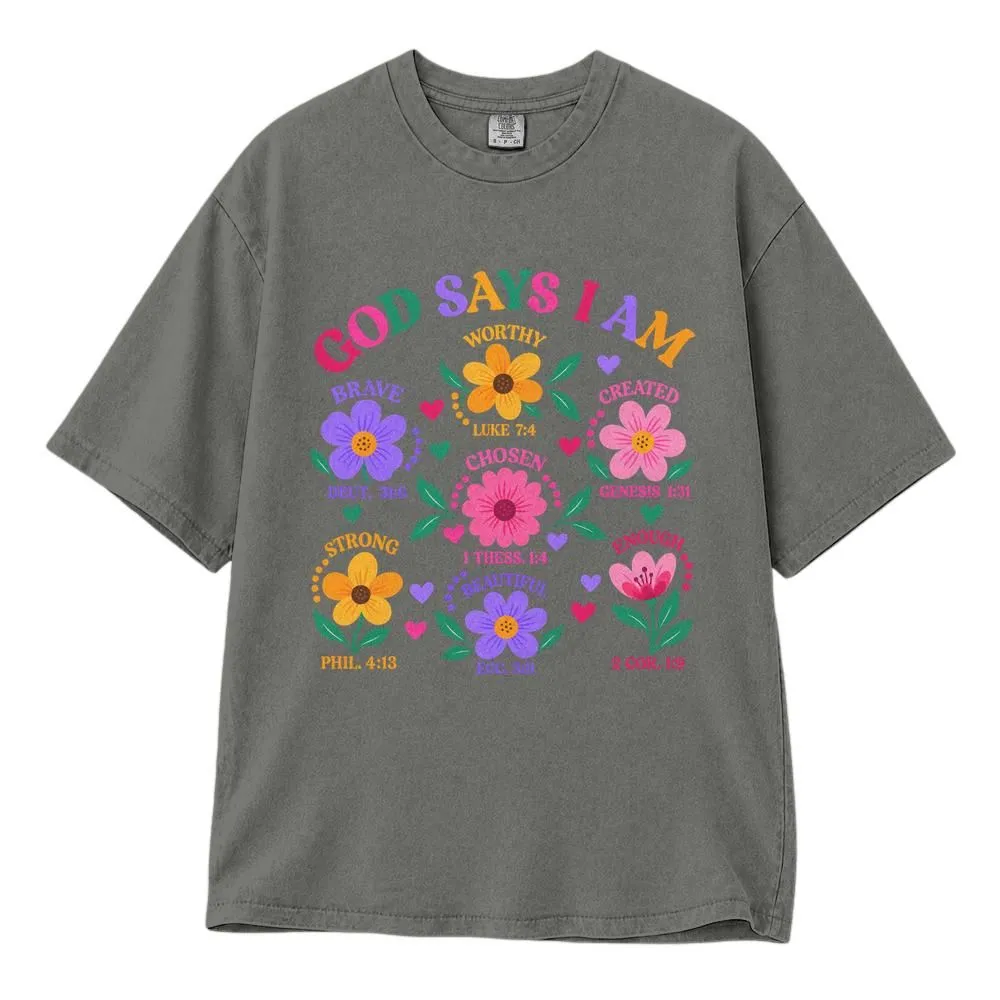 Christian Flower Affirmations Baby Girl Shirt, Colorful Faith and Bible Verse Design, Tee, Hoodie, Sweatshirt - 1