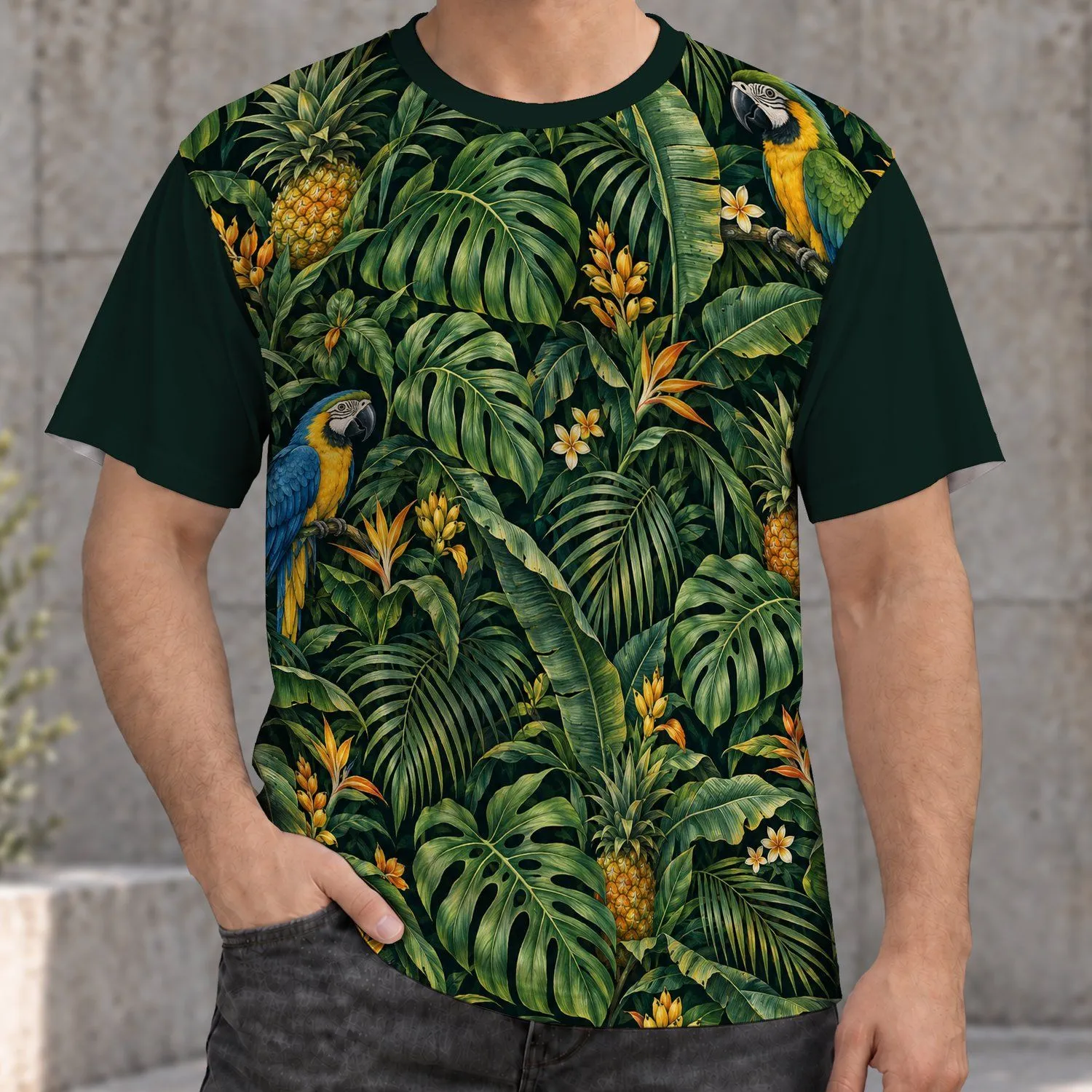 Tropical Parrots And Lush Jungle Foliage For Summer Getaways And Island Escapes All-over Print Unisex T-shirt - 1