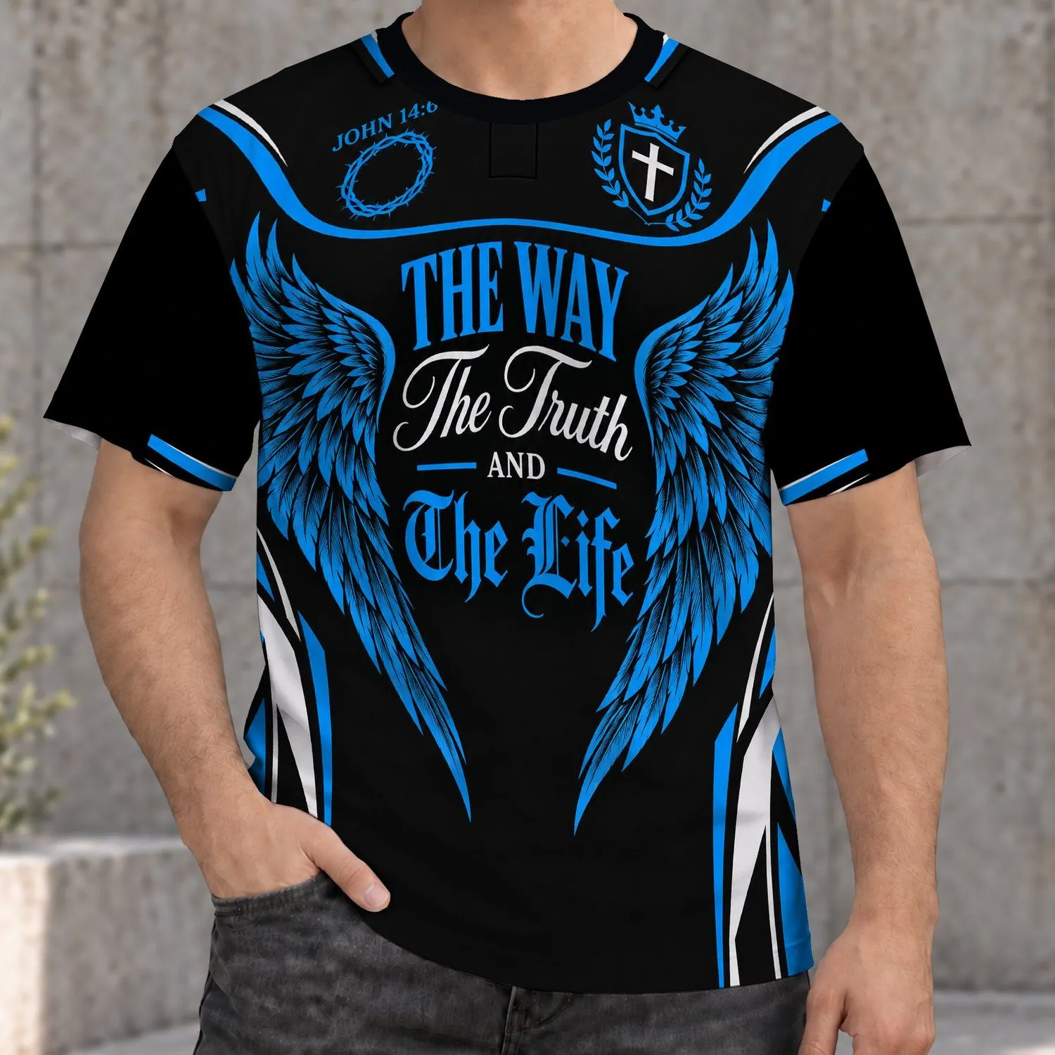 Christian Faith Cross And Angel Wings For Church Fellowship And Everyday Wear Today All-over Print Unisex T-shirt - 1