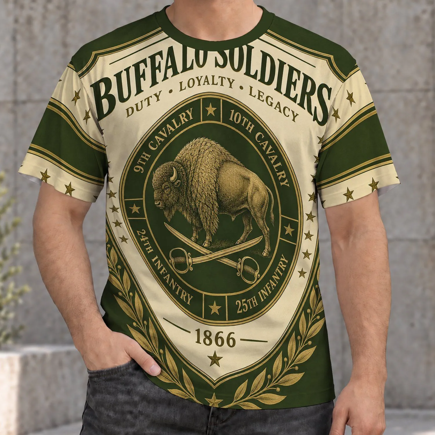 Buffalo Soldiers Cavalry Heritage for History Enthusiasts and Military Families All-over Print Unisex T-shirt - 1