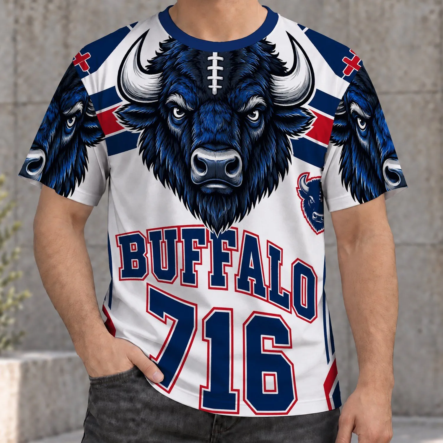 Buffalo Football Number 716 Game Day Style For Fans And Weekend Tailgaters All-over Print Unisex T-shirt - 1
