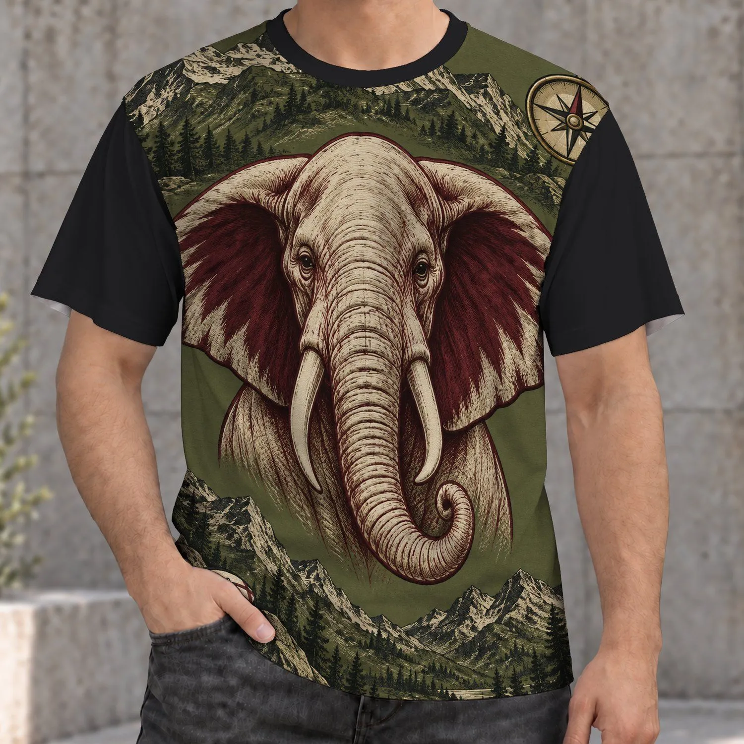 White Elephant Mountain Adventure for Outdoor Weekends, Hiking, and Rugby Fans All-over Print Unisex T-shirt - 1