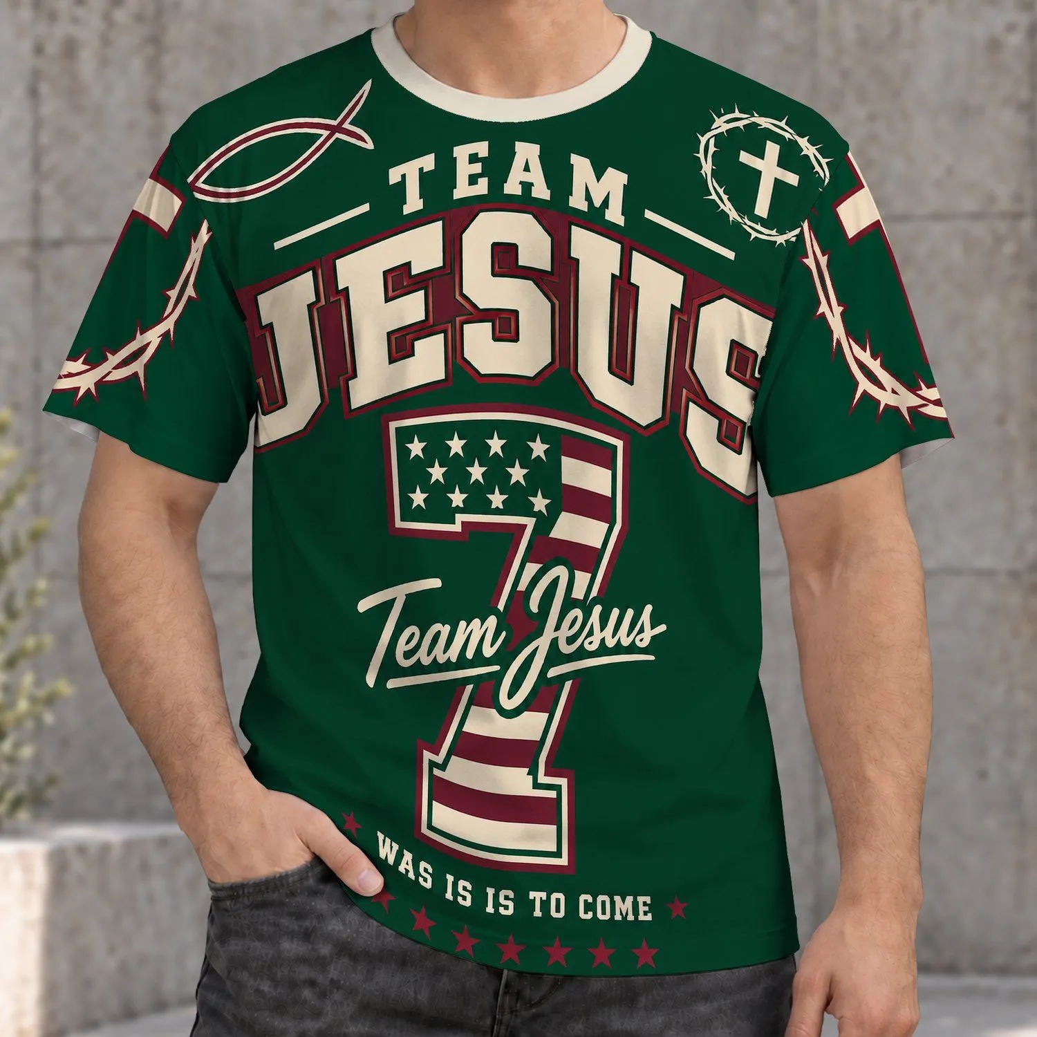 Varsity Faith Cross And Stars For Worship Gatherings And Everyday Christian Wear All-over Print Unisex T-shirt - 1